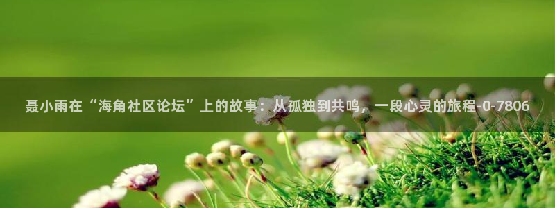 hj08a海角社区：聂小雨在“海角社区论坛”上的故事：从孤独到共鸣，一段心灵的旅程